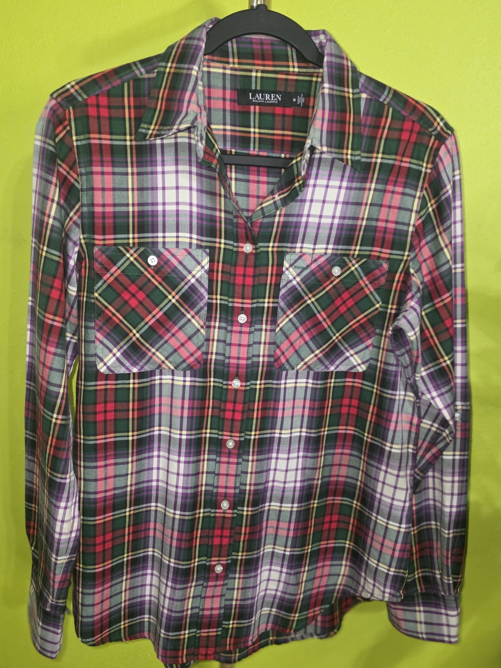 Ralph Lauren Red, Green & Purple Plaid Button-Down Shirt